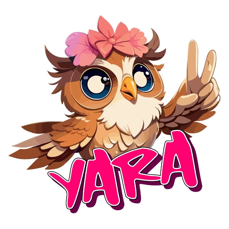 YARA - Schöner Mädchen Name mit süßer EULE