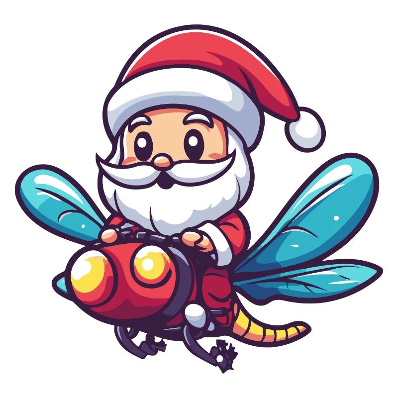 Libelle Weihnachtsmann Cartoon