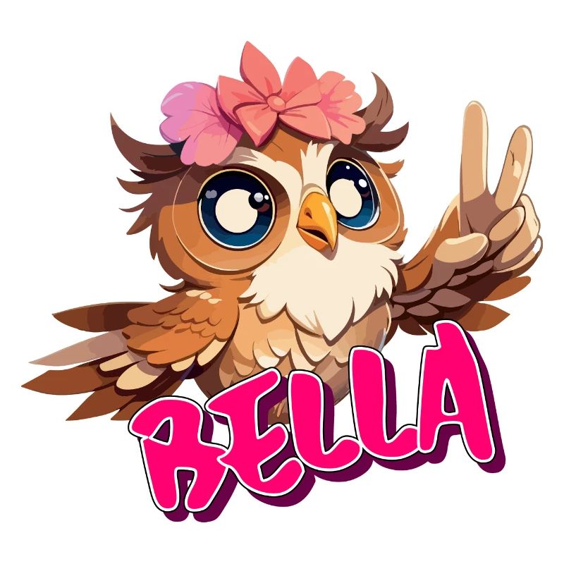 BELLA - Schöner Mädchen Name mit süßer EULE