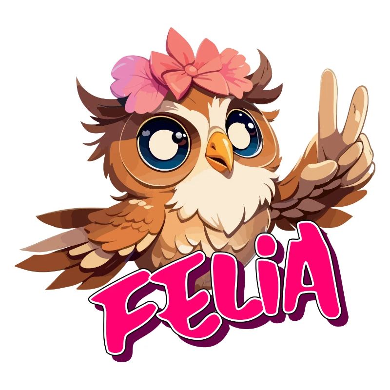 FELIA - Schöner Mädchen Name mit süßer EULE