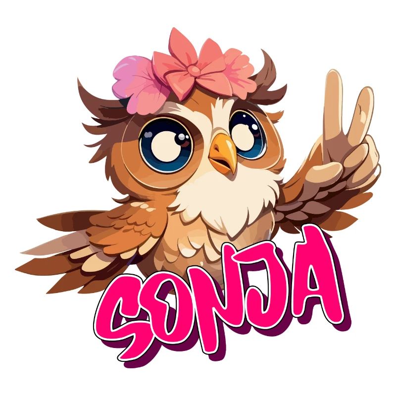 SONJA - Schöner Mädchen Name mit süßer EULE