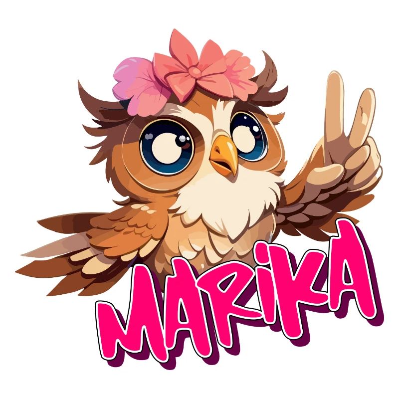 MARIKA - Schöner Mädchen Name mit süßer EULE