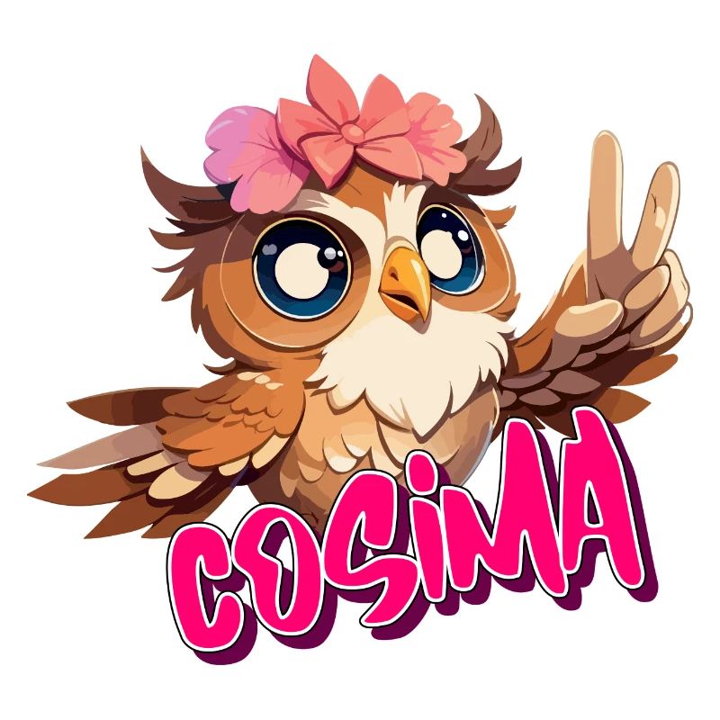 COSIMA - Schöner Mädchen Name mit süßer EULE