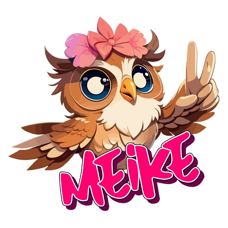 MEIKE - Schöner Mädchen Name mit süßer EULE
