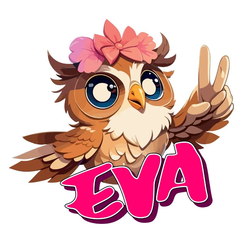 EVA - Schöner Mädchen Name mit süßer EULE