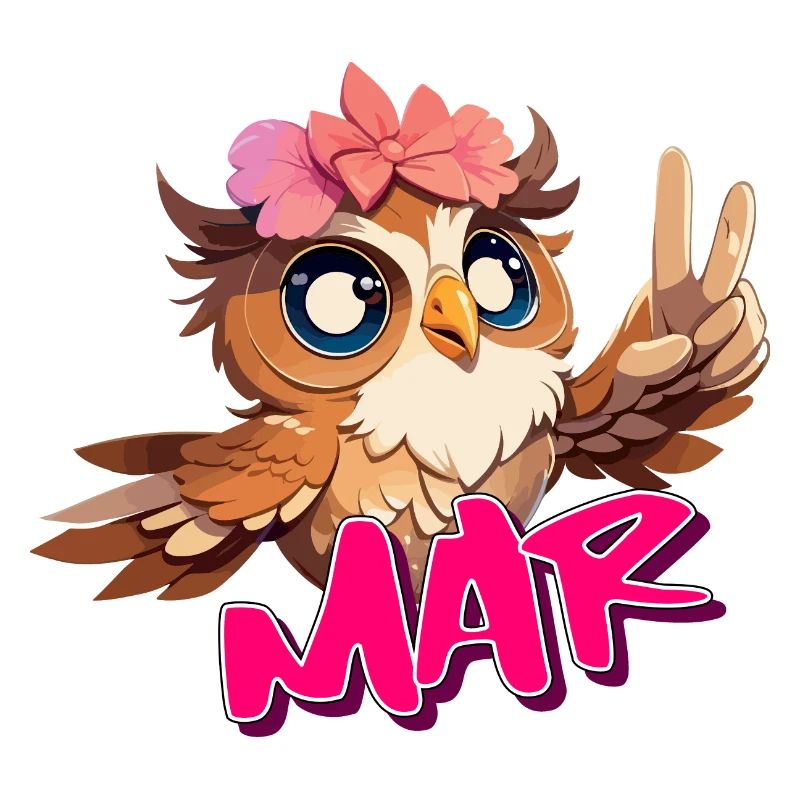 MAR - Schöner Mädchen Name mit süßer EULE