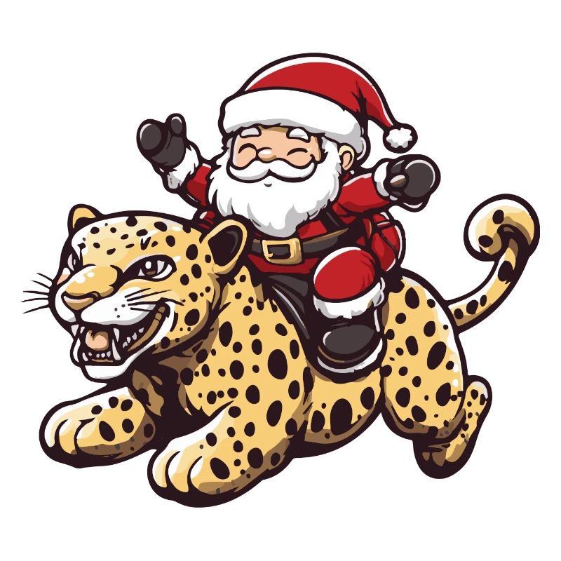 Leopard Weihnachtsmann Cartoon