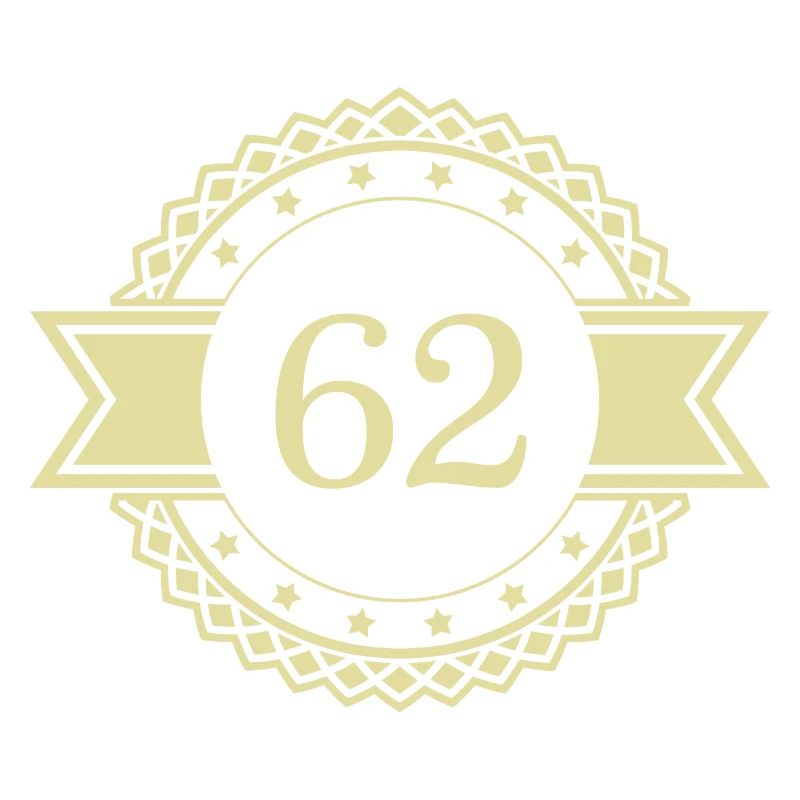 62 Number Emblem