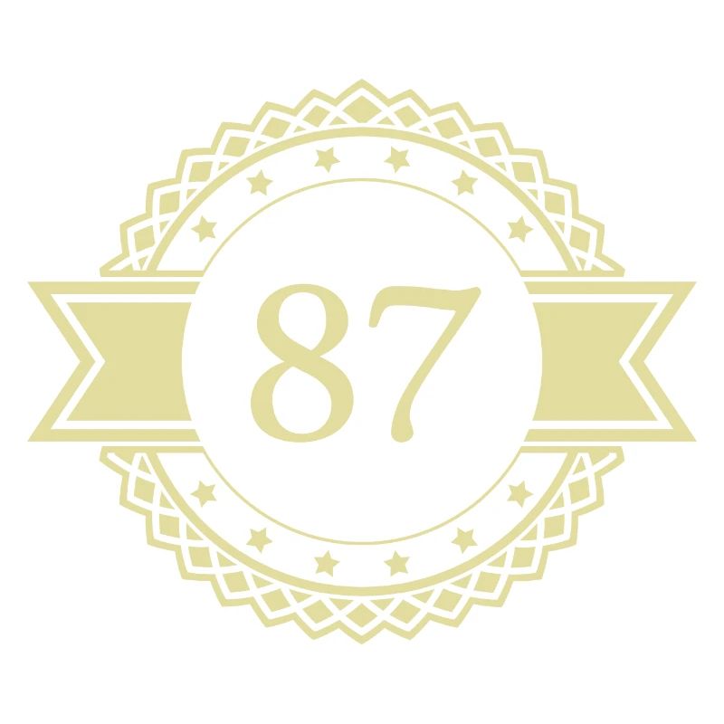 87 Zahl Emblem