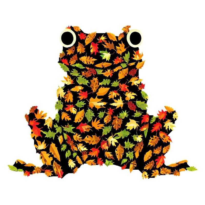 Frosch aus Herbstblättern