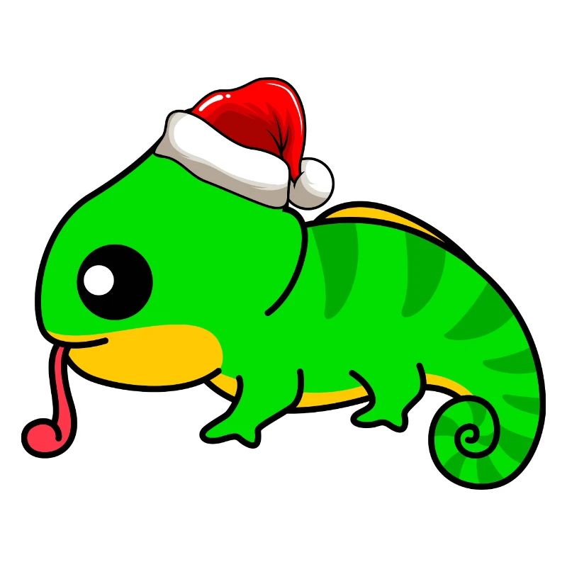 Chamäleon Comic Weihnachten