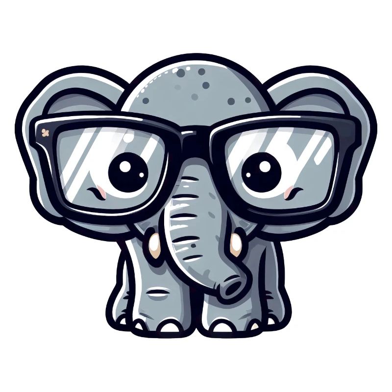 Nerd-Elefant mit Brille