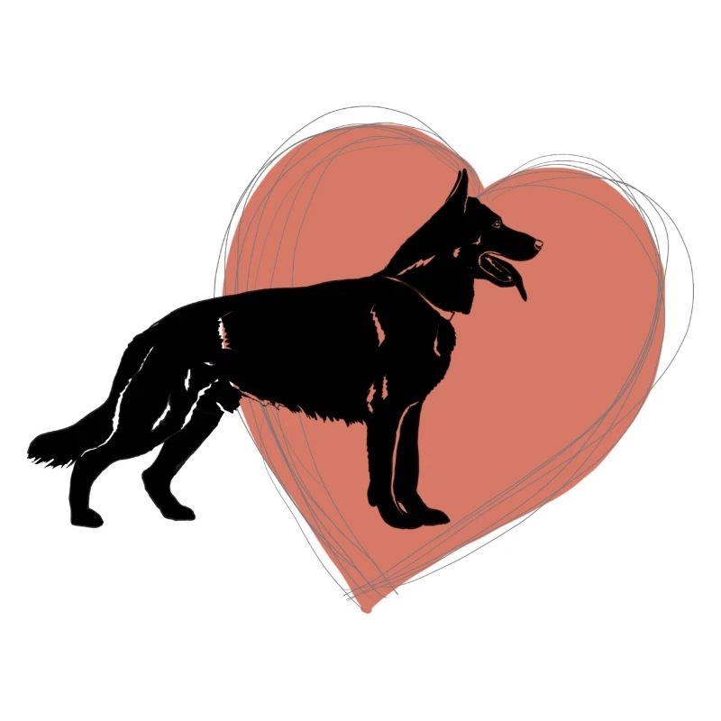 Schäferhund mit Herz