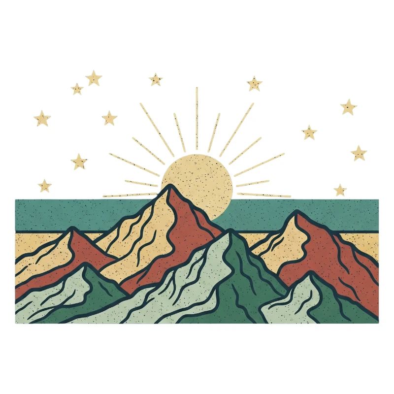 Berglandschaft mit Sonnenstrahlen