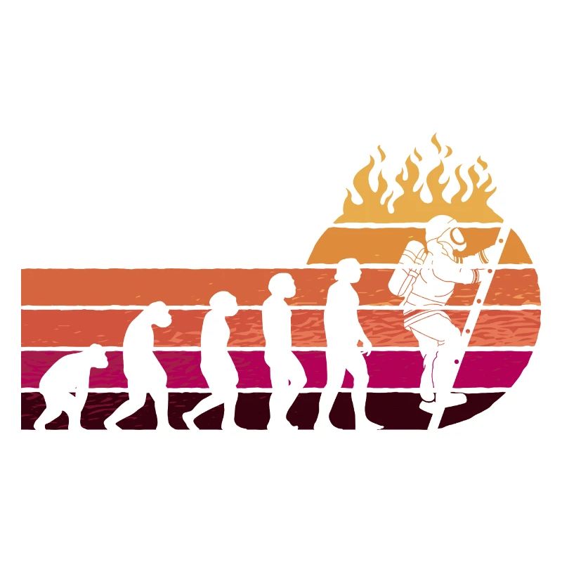 Evolution Pompier Rétro Métier de Pompier