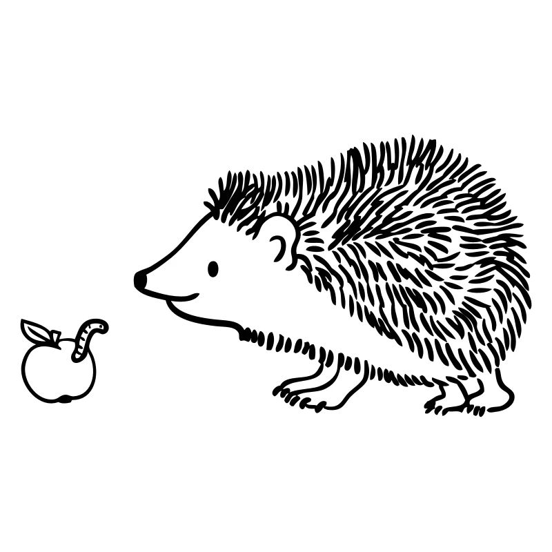 Igel mit Apfel