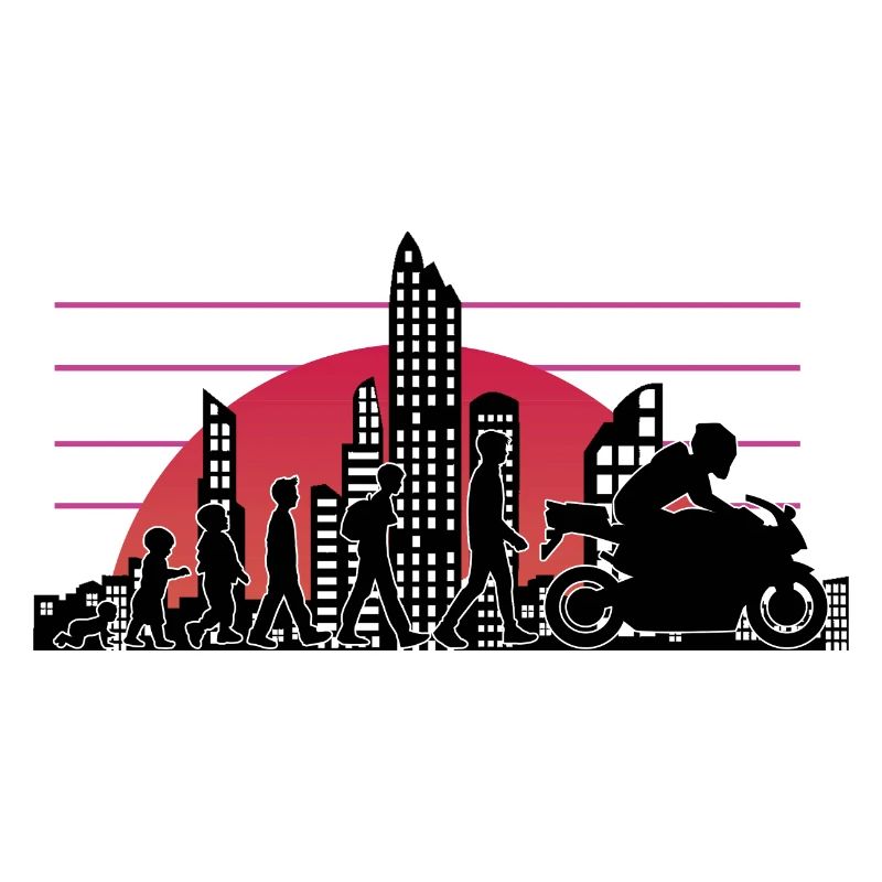 Motorrad Evolution Vintage 80s Retro Biker