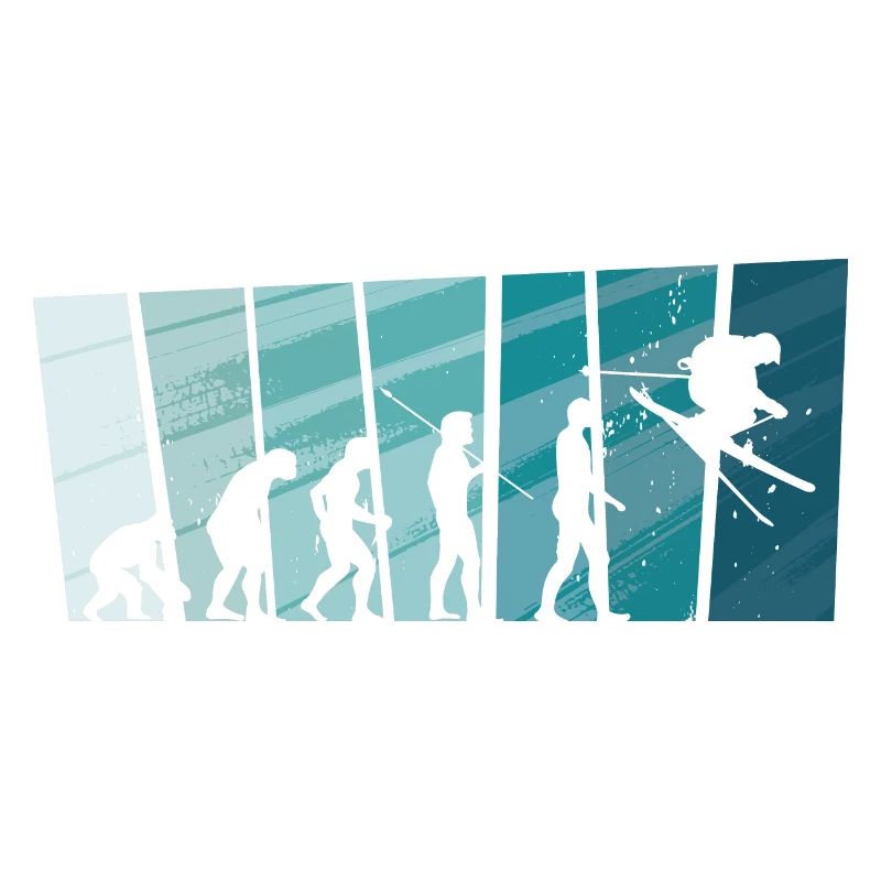 Skiing Evolution Vintag Winter Sport Ski