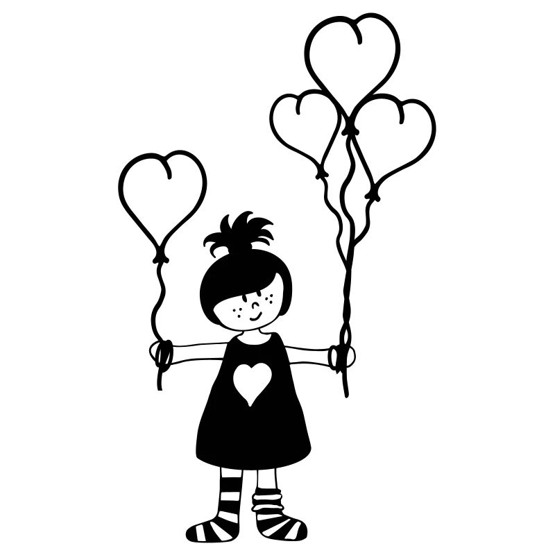 Mädchen Herzluftballons