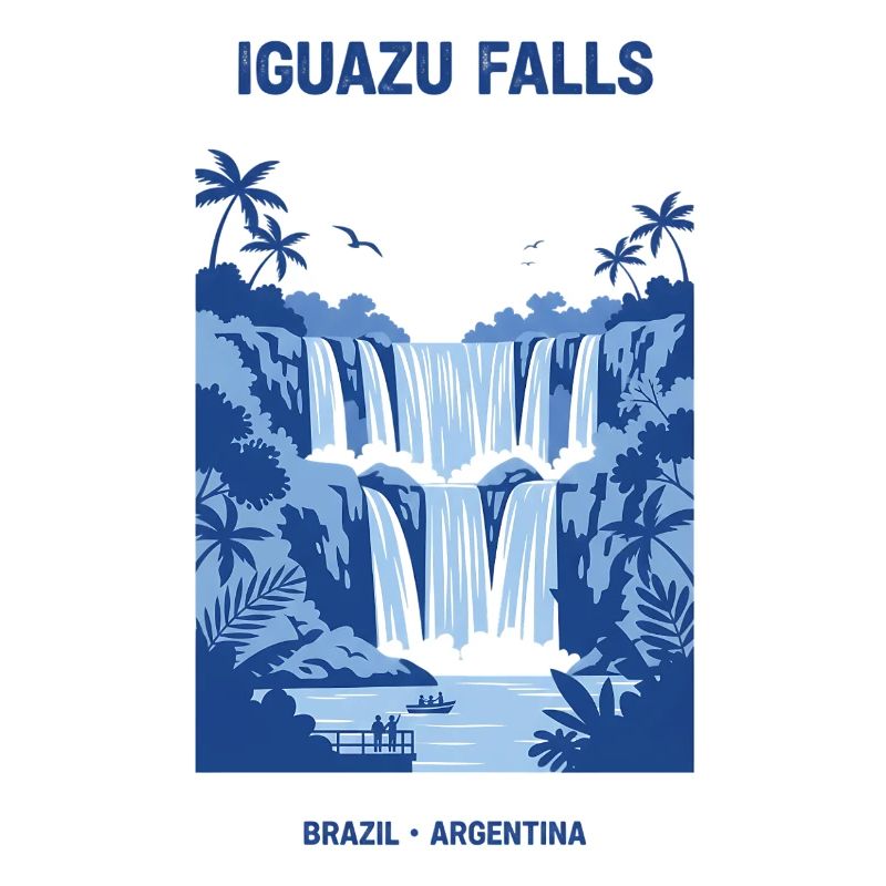 Iguazu Falls Blaues Wasserfalldesign