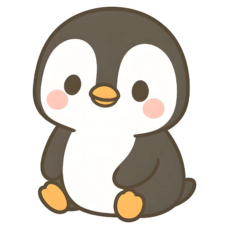 Charmanter Pinguin mit Rouge