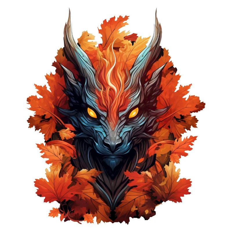 Herbst-Drache aus Laub