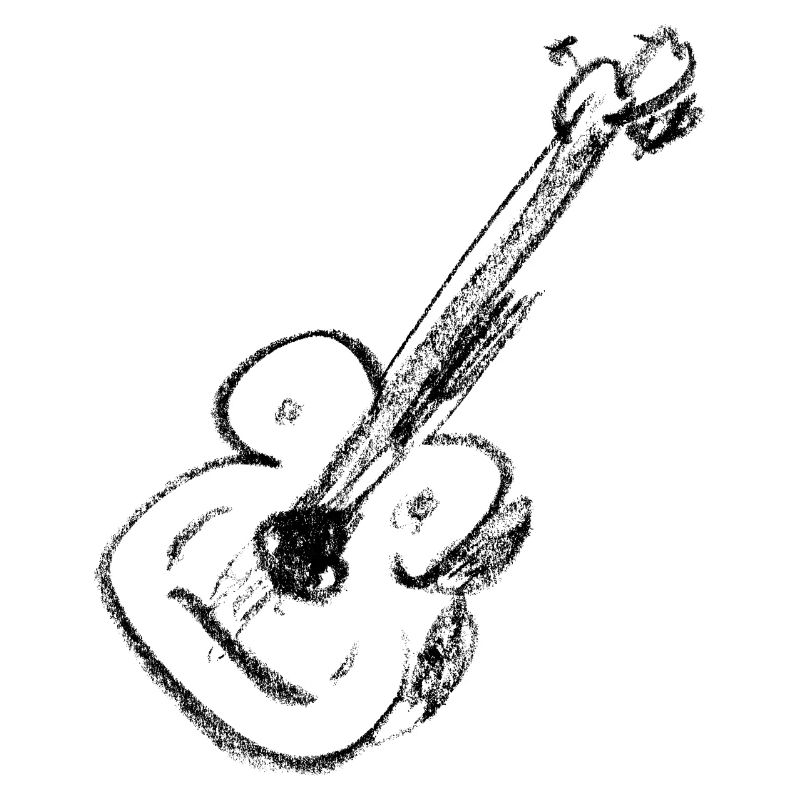 Gitarre - Kreide Zeichnung