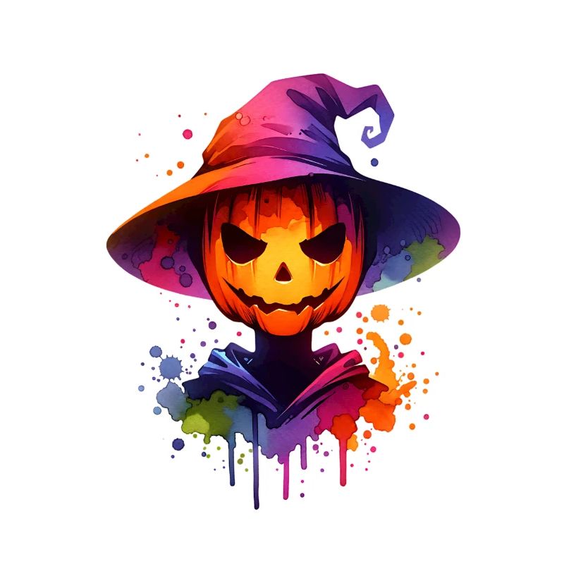 Fröhliche Halloween-Kürbis-Hexe-Kunst mit