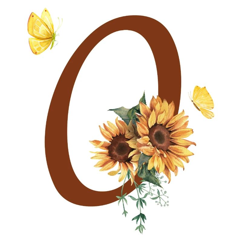 Buchstabe o Sonnenblumenschmetterling