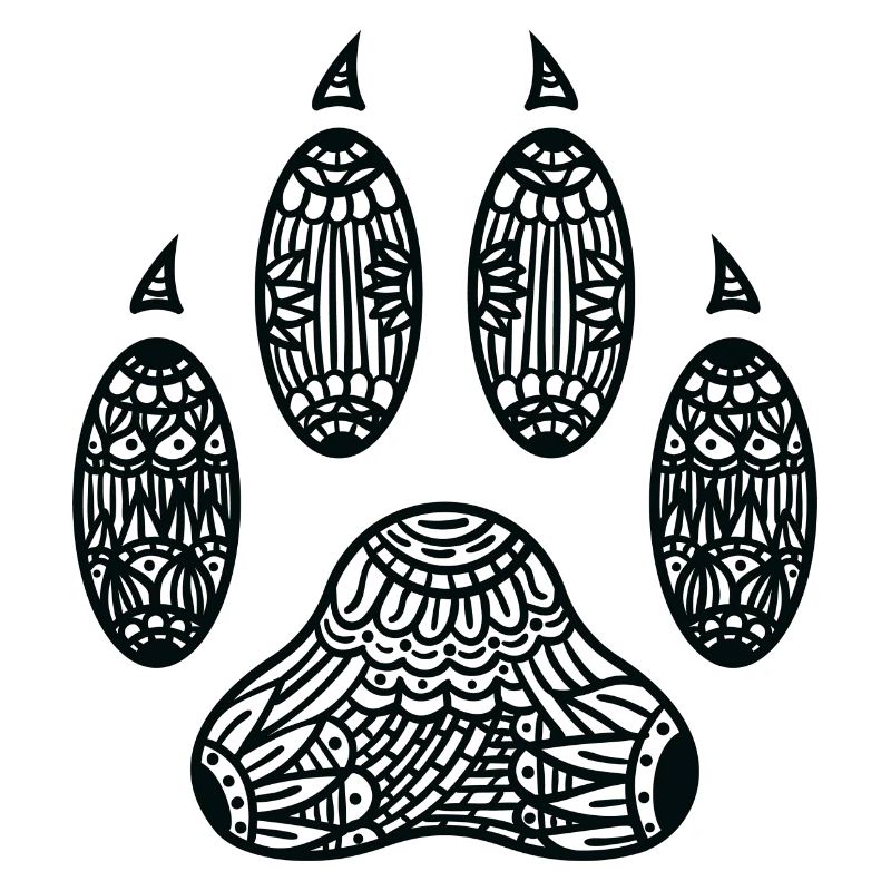Zentangle d’impression de patte de chat