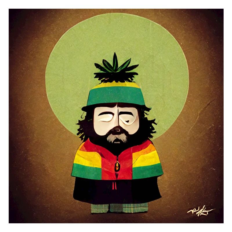 Rastafarian style cartoon