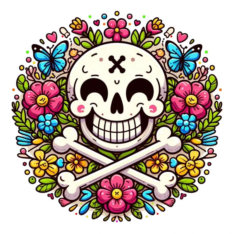 Funny Flower Skull