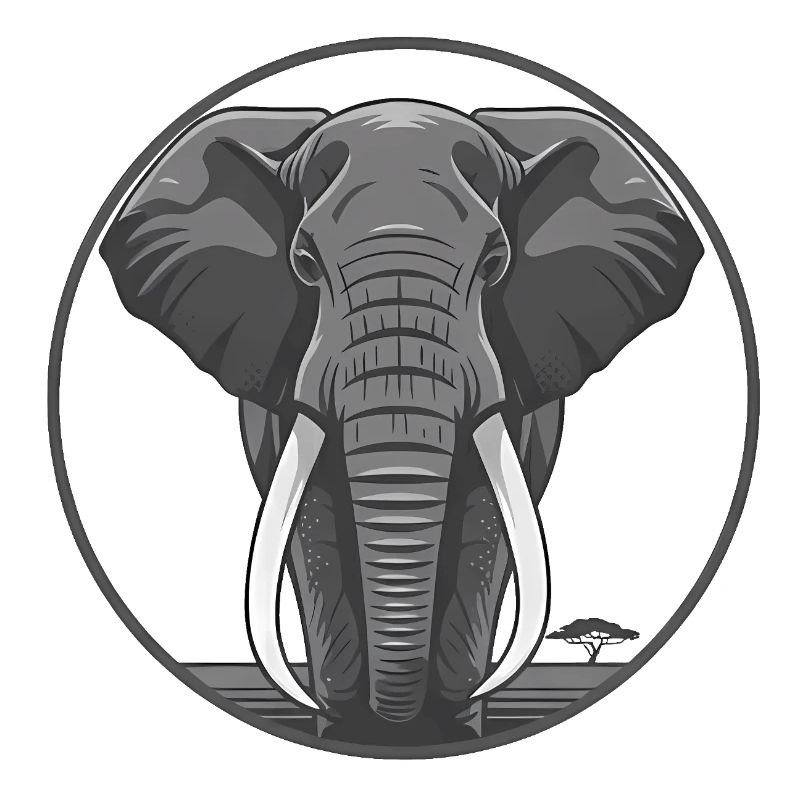 Elephantenkopf Circle Grafik