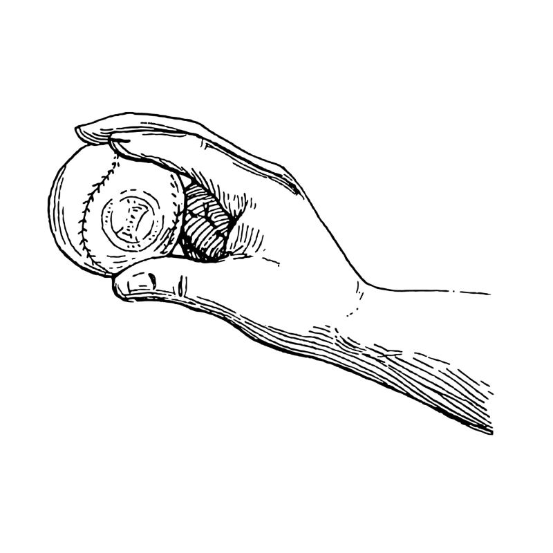 Hand mit Baseball