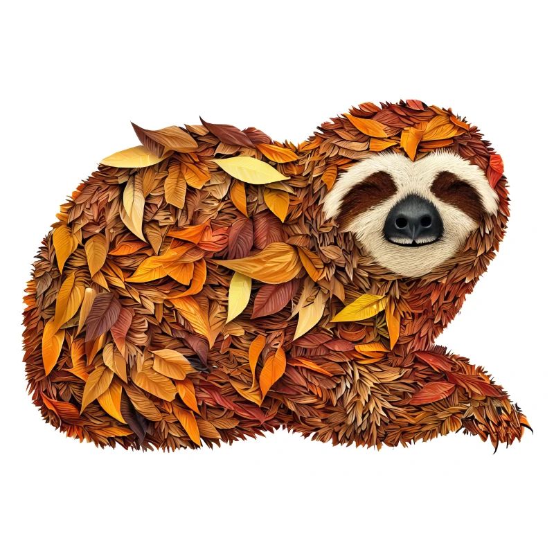 Faultier aus Herbstlaub