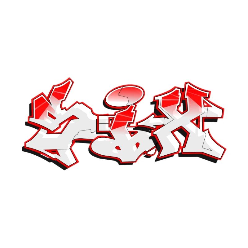Urban Graffiti in Bold Red and White