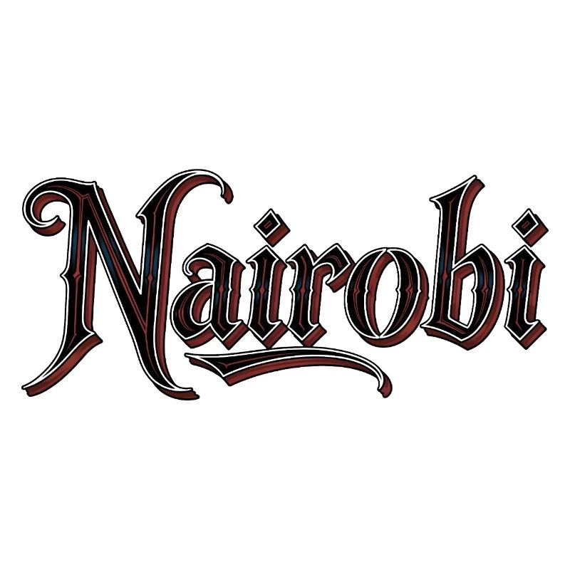 Naïrobi Stadtname im Gothic-Stil