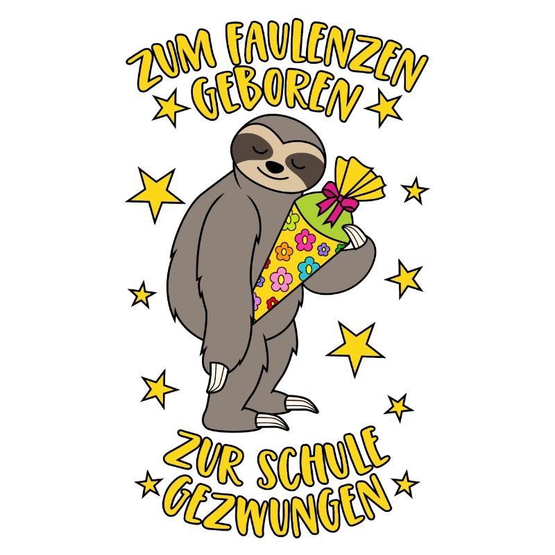 Faultier Schulkind Einschulung Schulanfang Schule