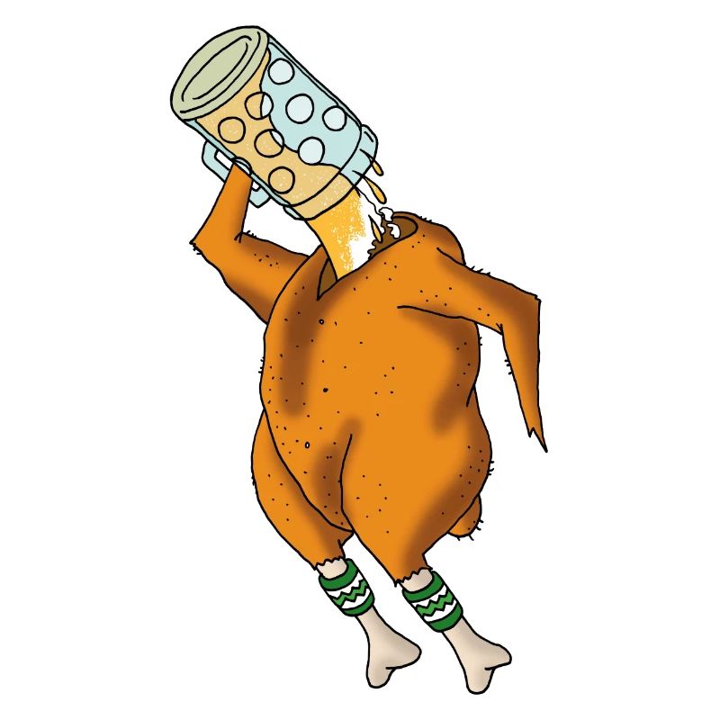 Biertrinkendes Hendl Cartoon