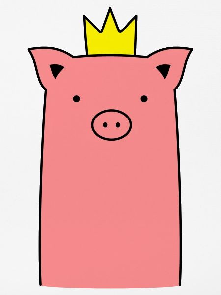 Truie cochon cochon avec cadeau couronne