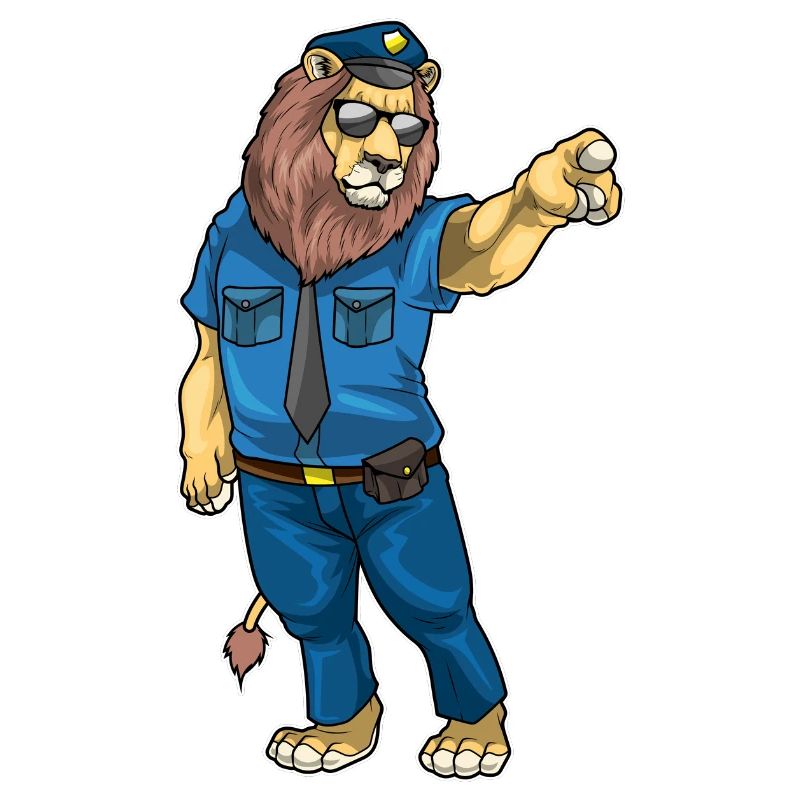 Löwe Polizist Sonnenbrille Polizei