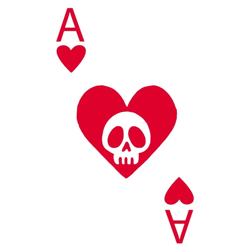 Totenkopf und Herz-Ass
