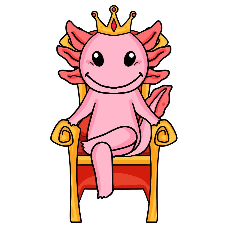 Axolotl König auf Thron