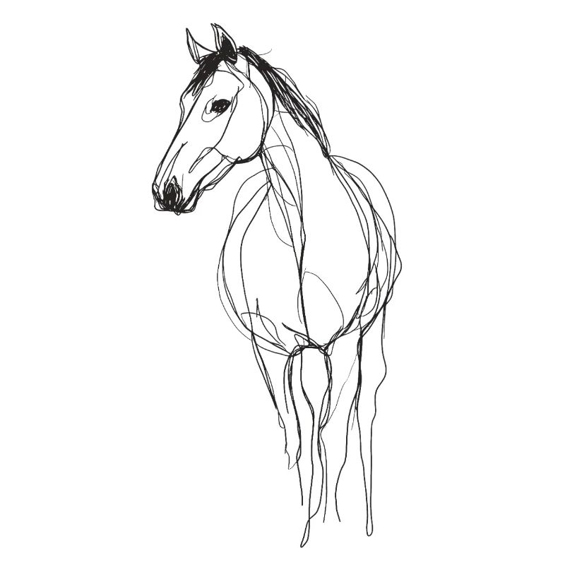 Line Art Pferd