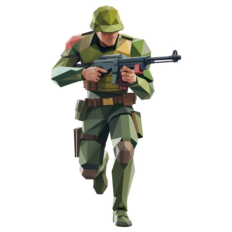Army Soldier - Cooles Low-Poly-Logo