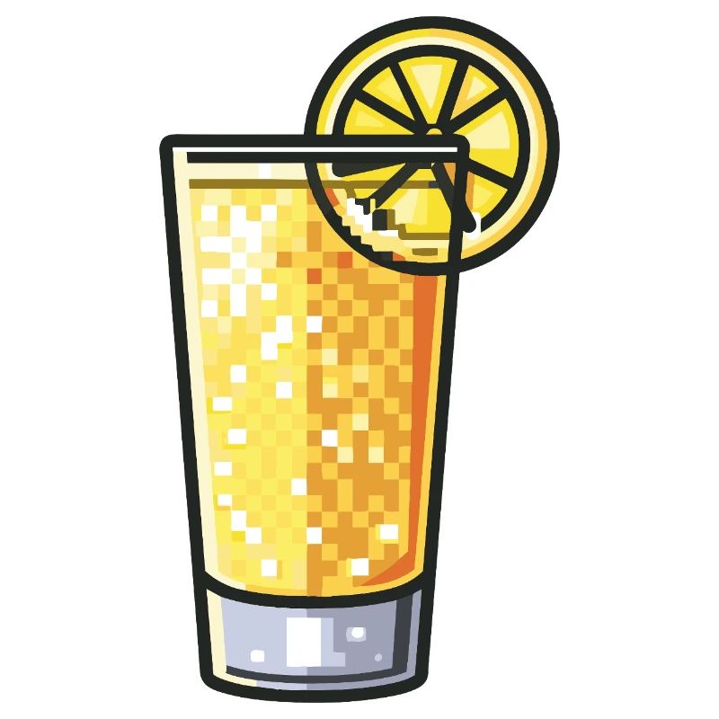Pixel Zitronen-Drink Glas