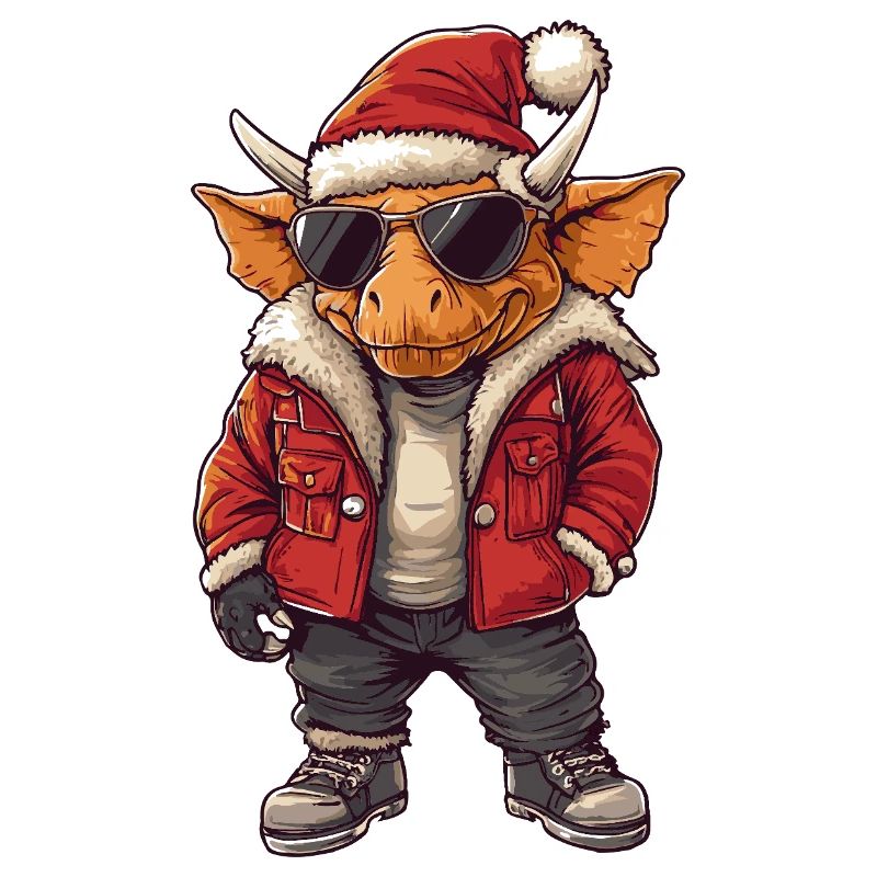 Dinosaurier triceratops Weihnachten Winter