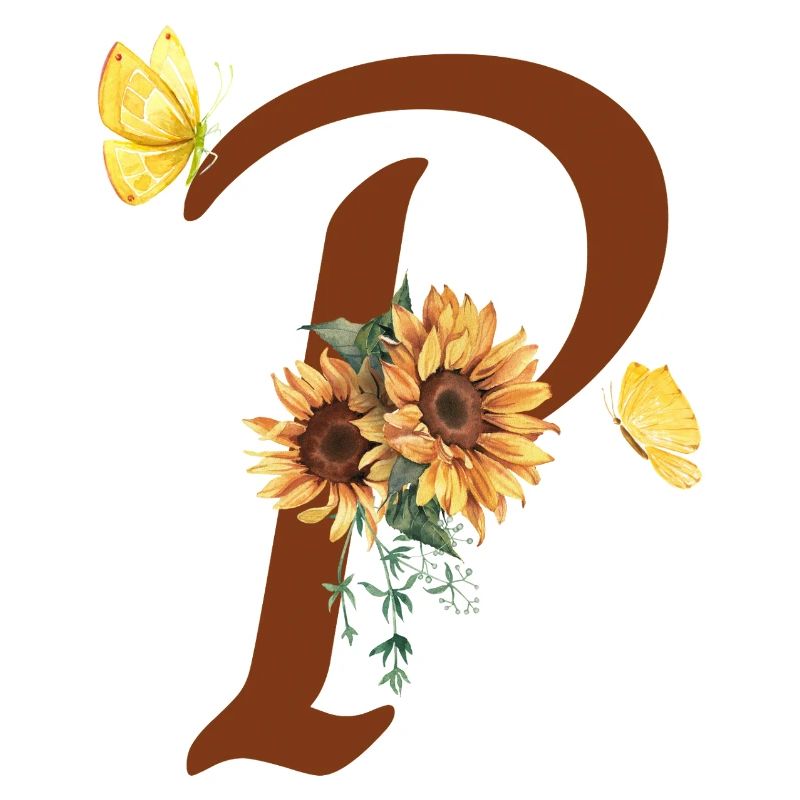 Buchstabe p Sonnenblumenschmetterling