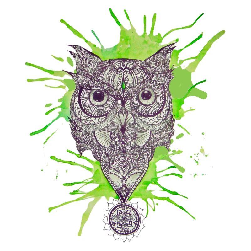 Mandala-Eule - Platsch