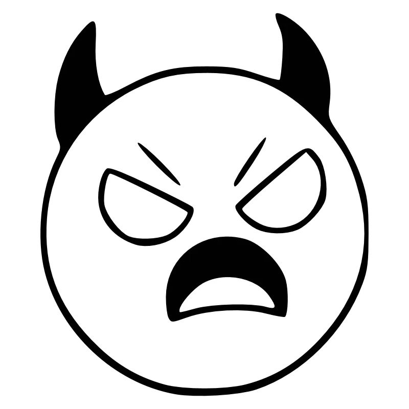 Emoji Sketch Devil Evil Black
